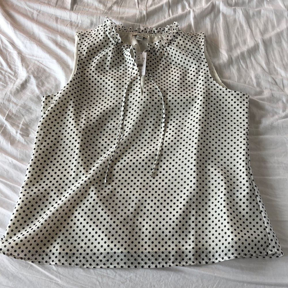 Jcrew polka dot blouse